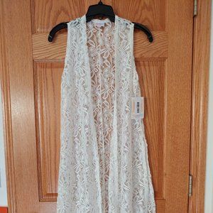 LuLuRoe White Lace “Joy” Size XS